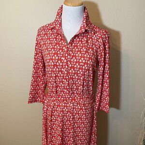 Max Studio Red Floral Shirt Dress